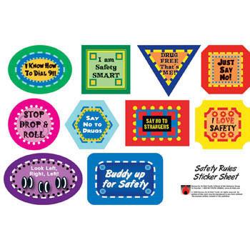Rules Sticker Design Safety Rules Sticker Sheets 25 pack* | CreativeTherapyStore