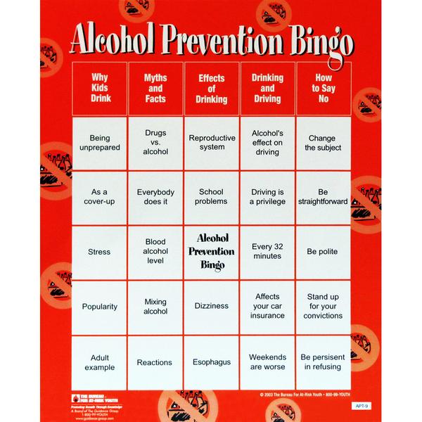 Alcohol Prevention Bingo Game