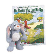 Le lapin qui a perdu son livre de houblon et son lapin en peluche