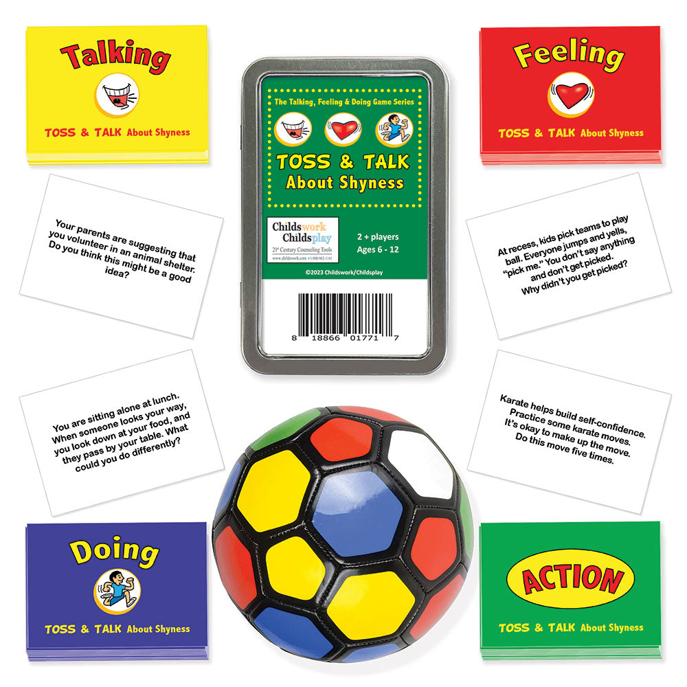 The Talking, Feeling & Doing Shyness Toss & Talk Card Game with Ball