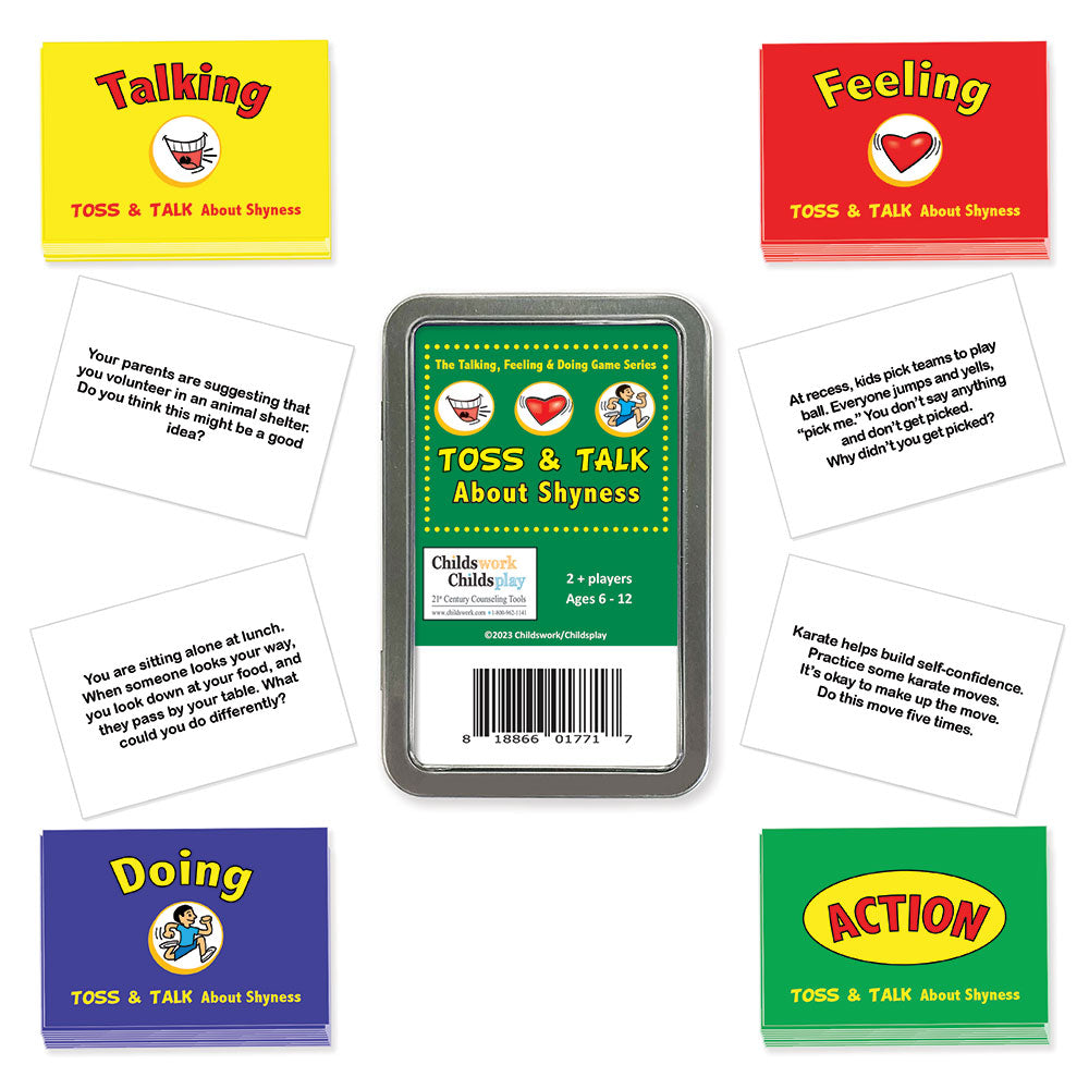 Le jeu de cartes Talking, Feeling & Doing Shyness Toss & Talk (cartes uniquement)