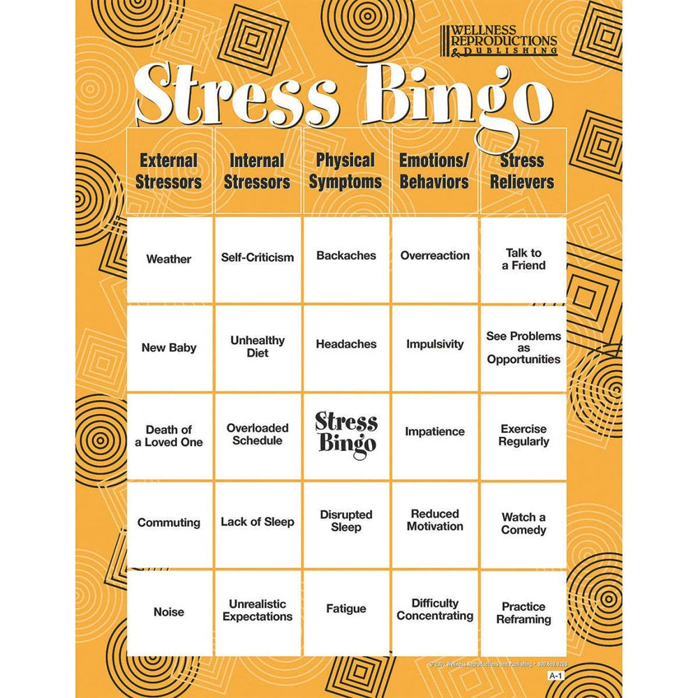 Stress Bingo Game for Adults