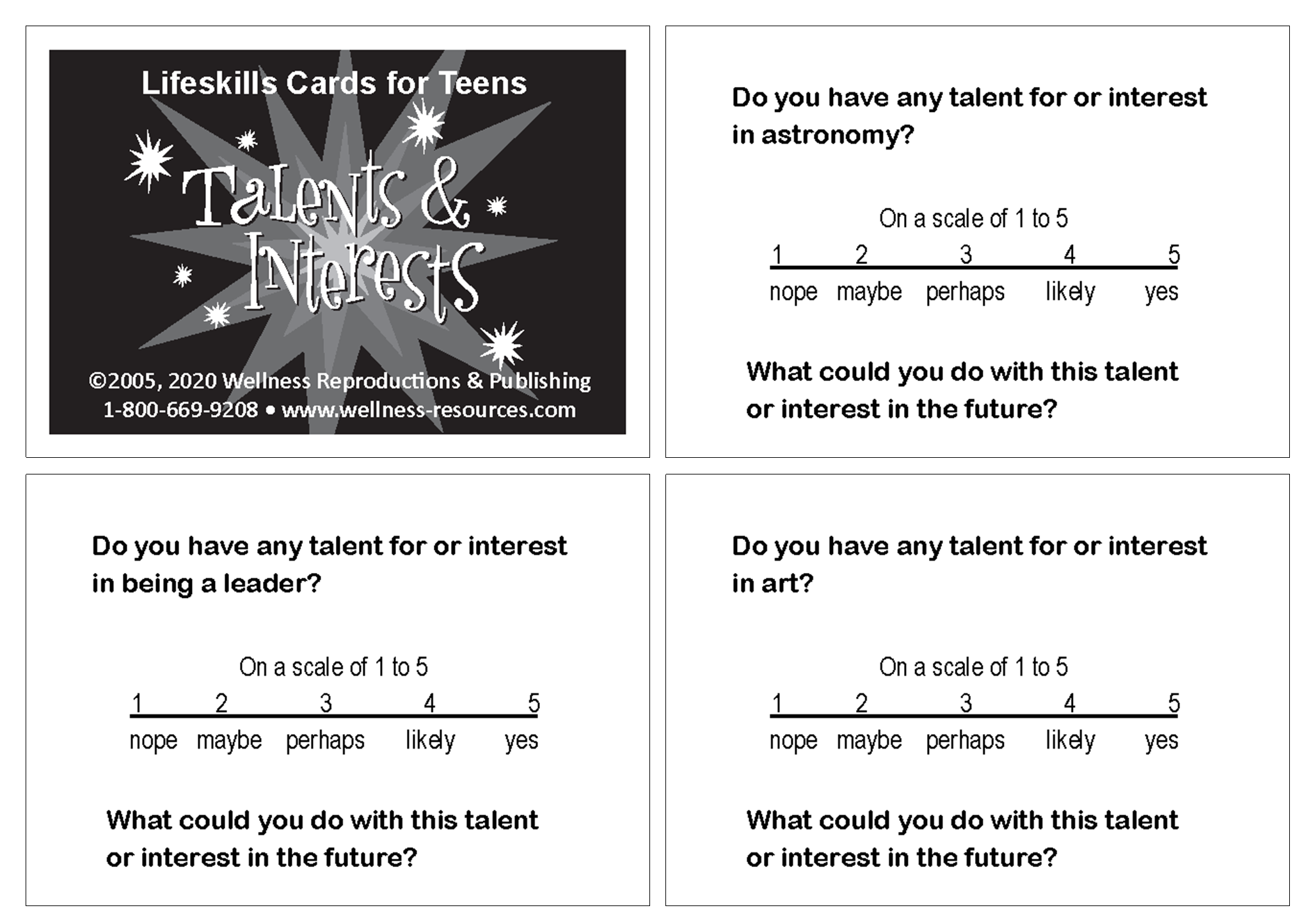 Lifeskills Cards for Teens: Talents & Interests
